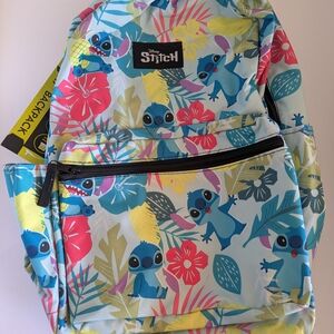 Disney Stitch Backpack - Blue and Pink Floral